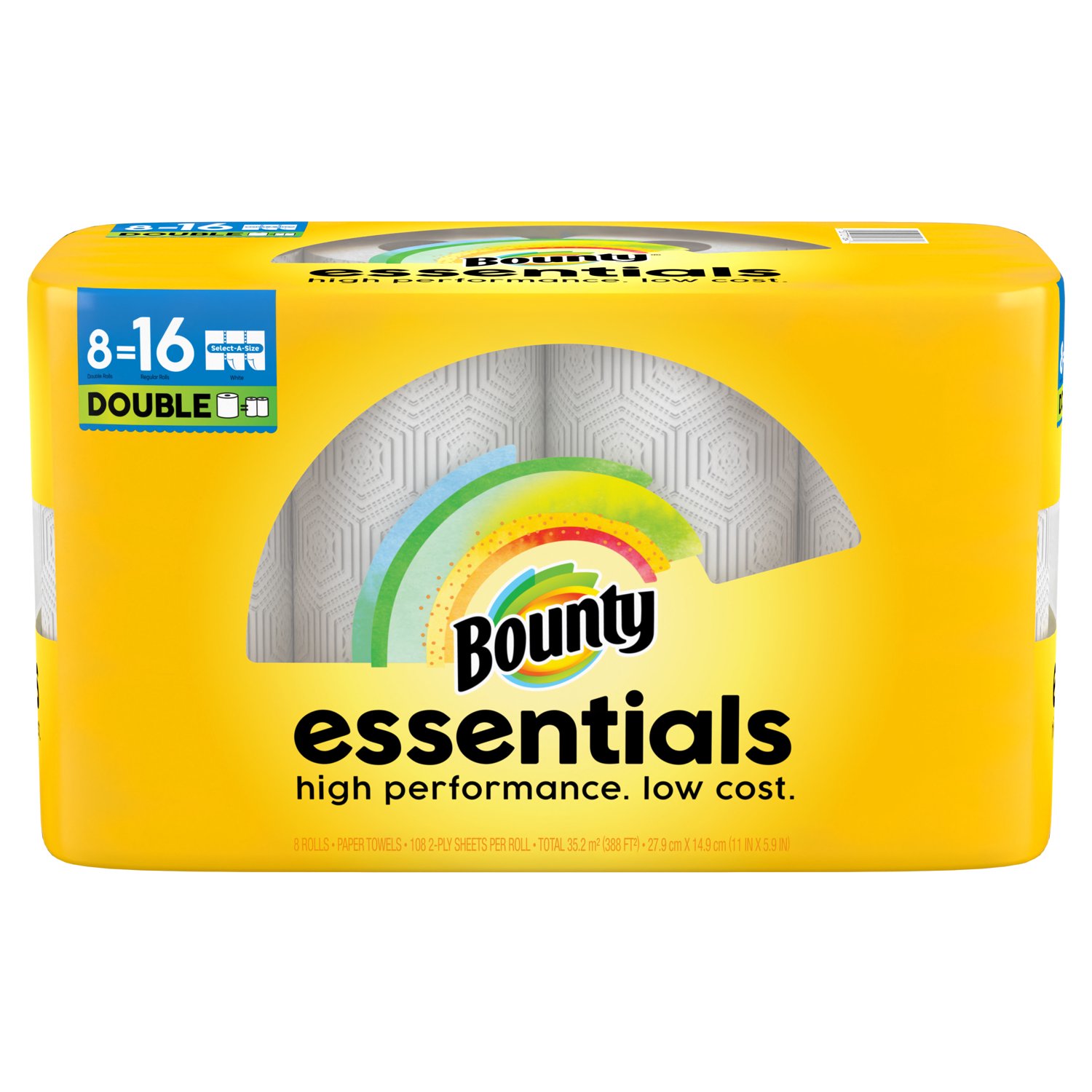 Bounty Select-A-Size Paper Towels, White, 2-Ply, 8 Double Rolls